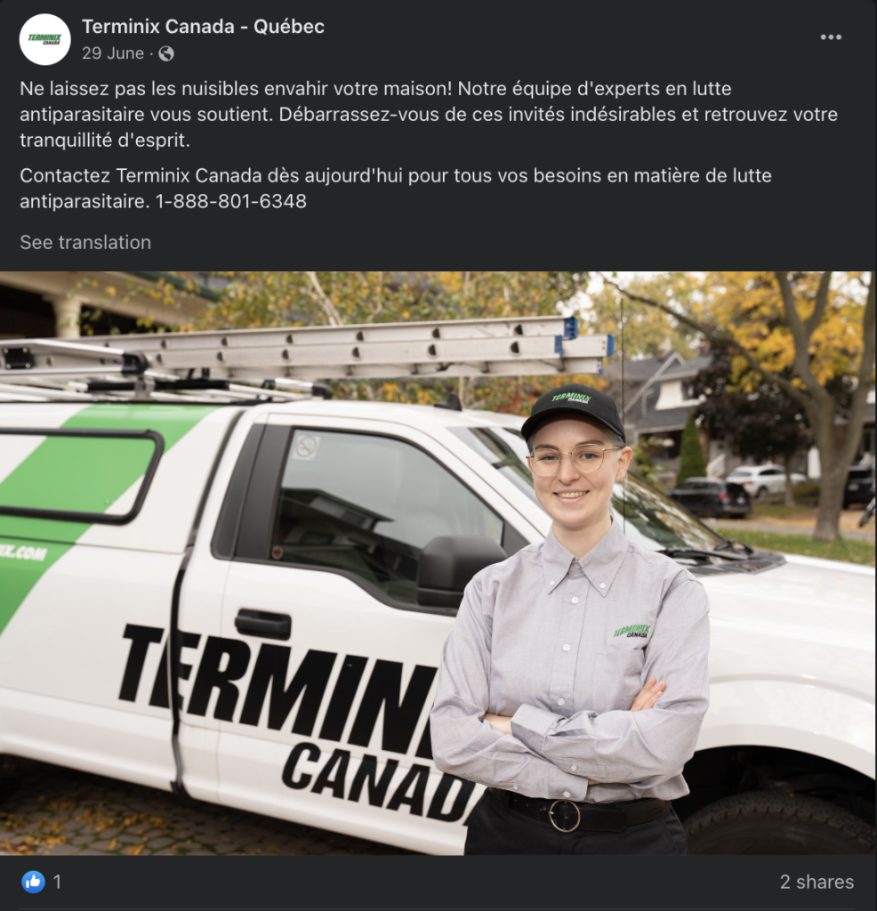 terminix canada facebook page